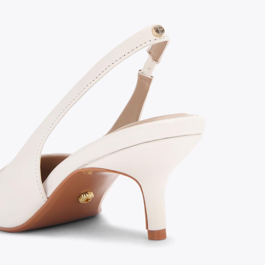 RIVA SLING White Leather Slingback Heel by CARVELA