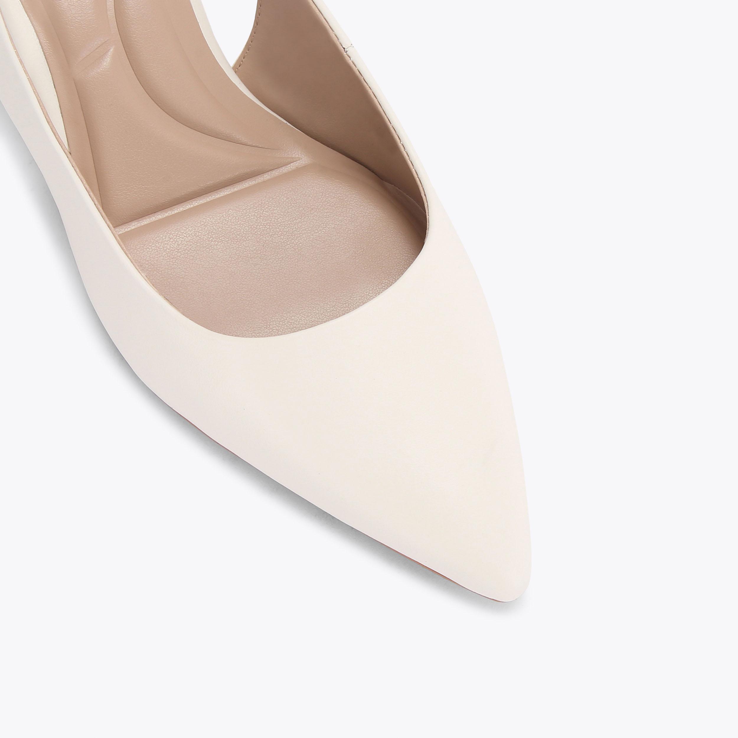 RIVA SLING White Leather Slingback Heel by CARVELA