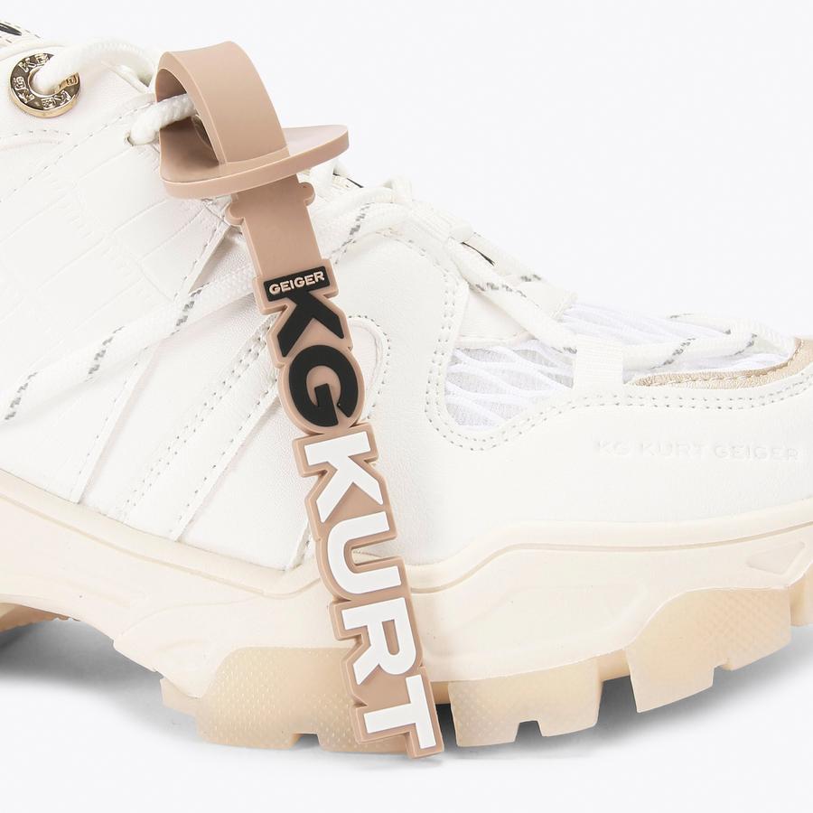 LIMITLESS3 White Croc Embossed Sneakers by KG KURT GEIGER