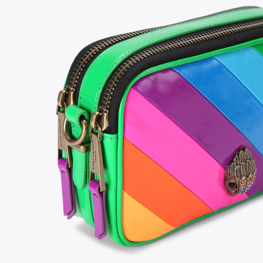 2ZIP KENSINGTON CAMERA Neon Stripe Camera Bag by KURT GEIGER