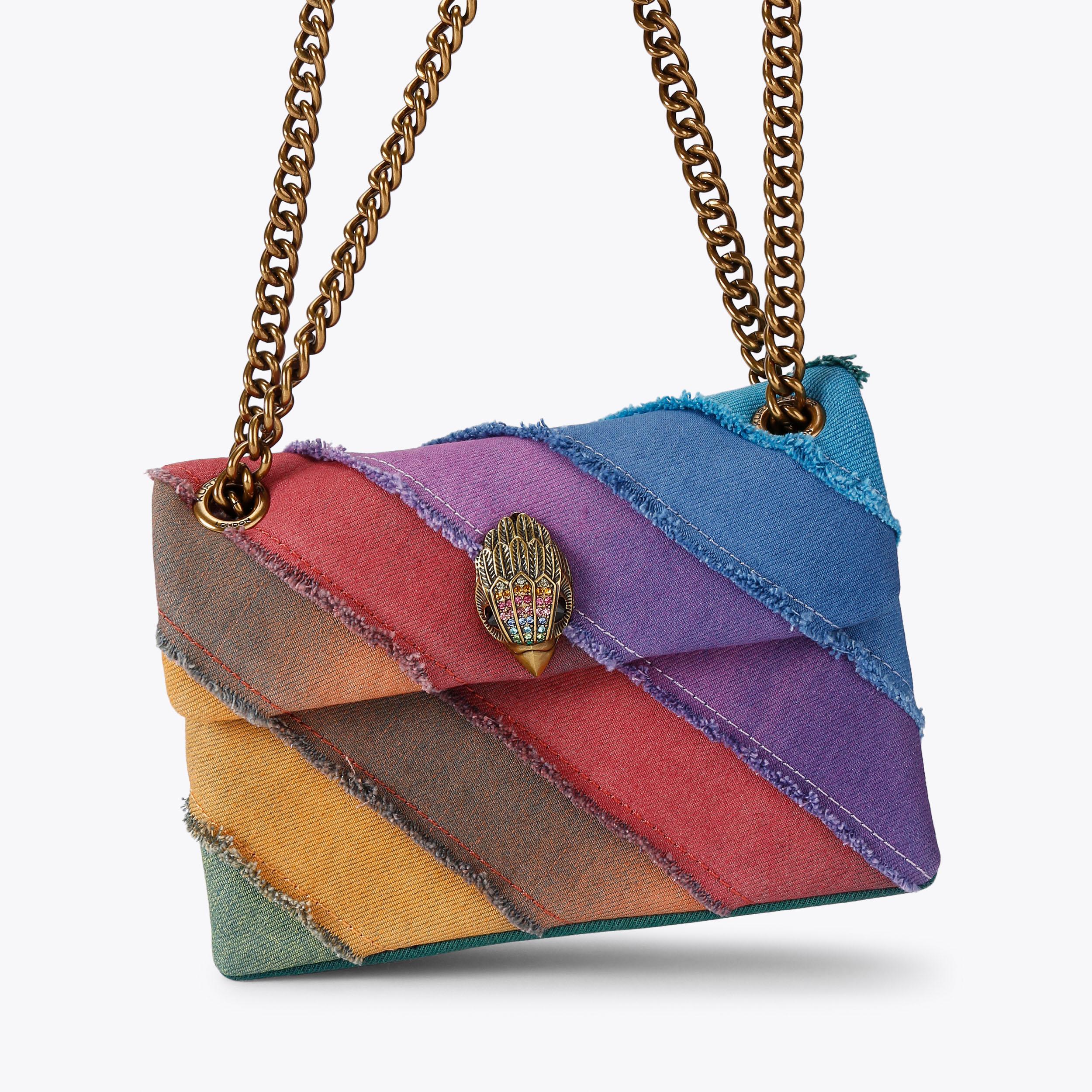 バッグ Rainbow3 DENIM MINI KENSINGTON L Rainbow Denim Cross Body Bag by KURT