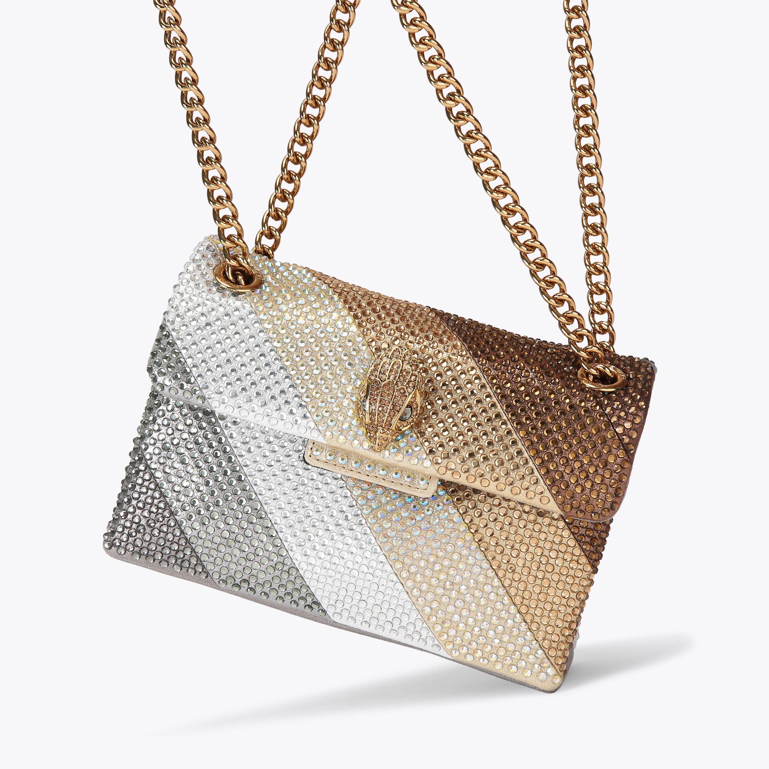 FABRIC MINI KENSINGTON L Crystal Stripe Cross Body Bag by KURT GEIGER LONDON