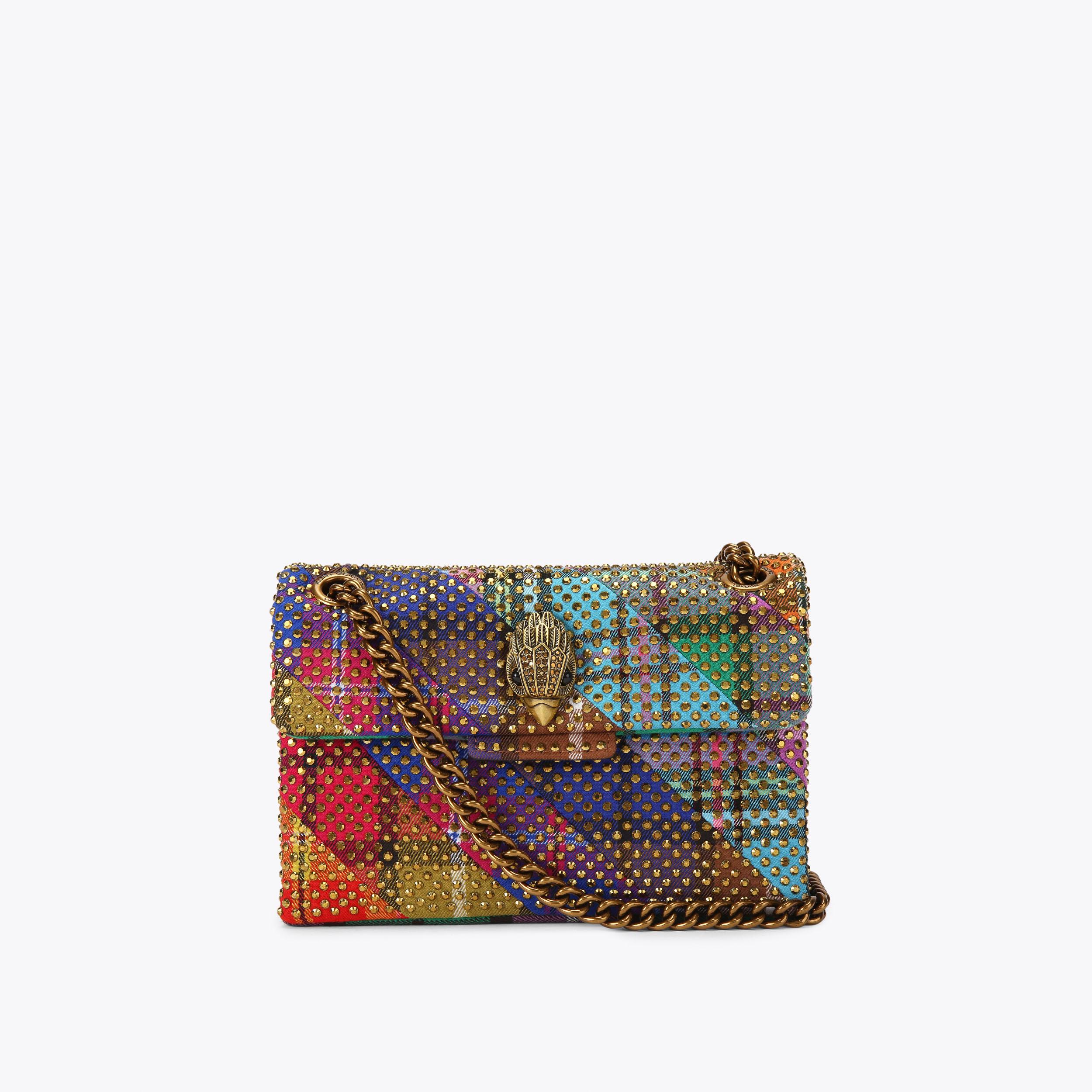 FABRIC MINI KENSINGTON L Tartan Cross Body Bag by KURT GEIGER LONDON