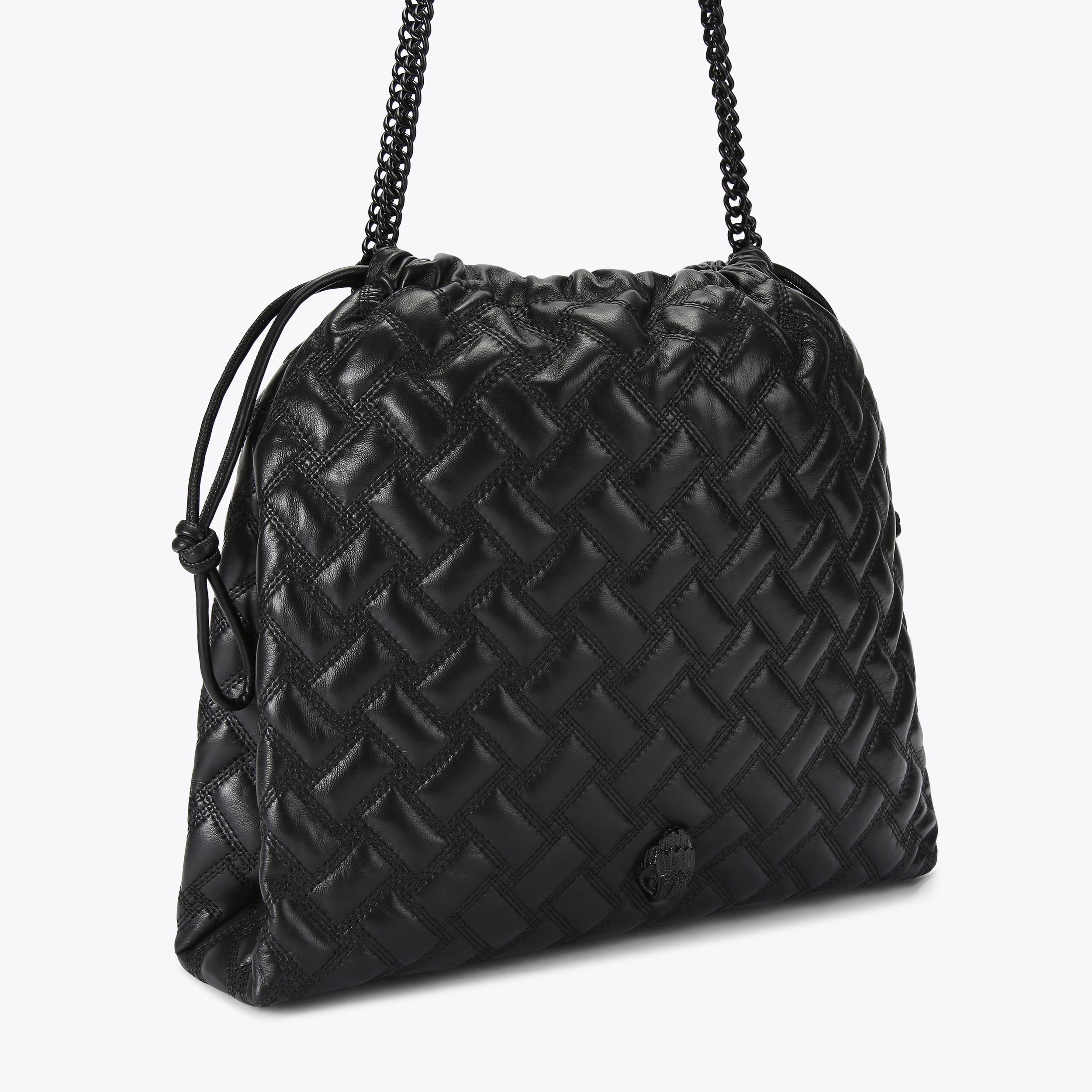 KENSINGTON DRAWSTRING DR Black Drench Shoulder Bag by KURT GEIGER LONDON