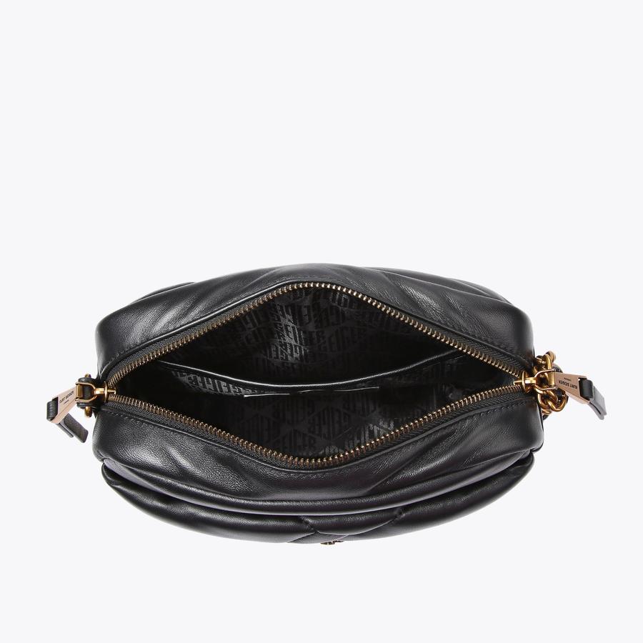 KENSINGTON PUFF CAMERA SH Black Leather Camera Bag by KURT GEIGER LONDON