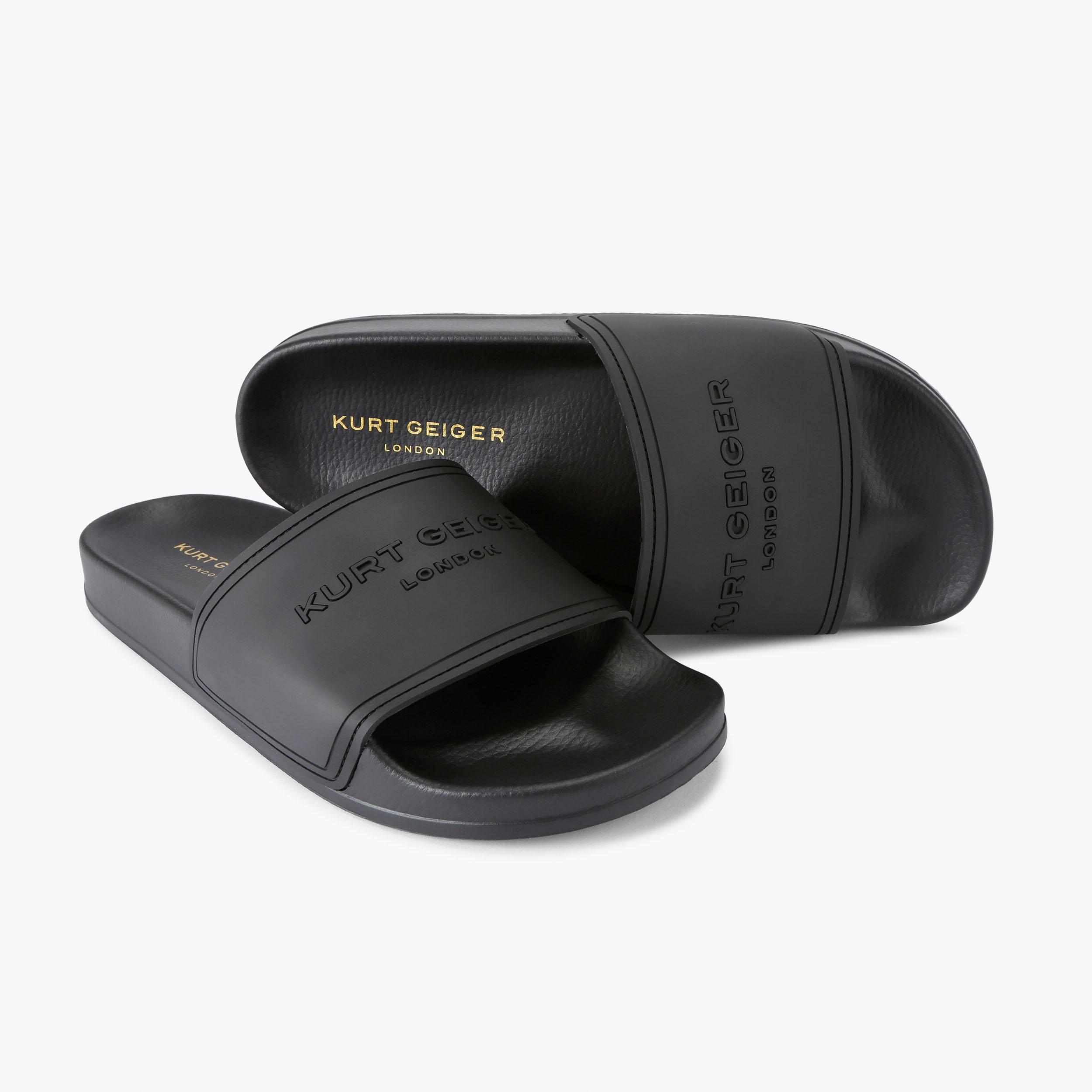 KGL POOL SLIDER MENS Black Slip On Sliders by KURT GEIGER LONDON