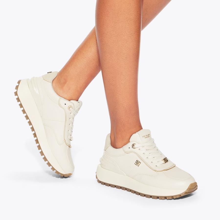 LOUISA Cream Lace Up Sneaker by KG KURT GEIGER
