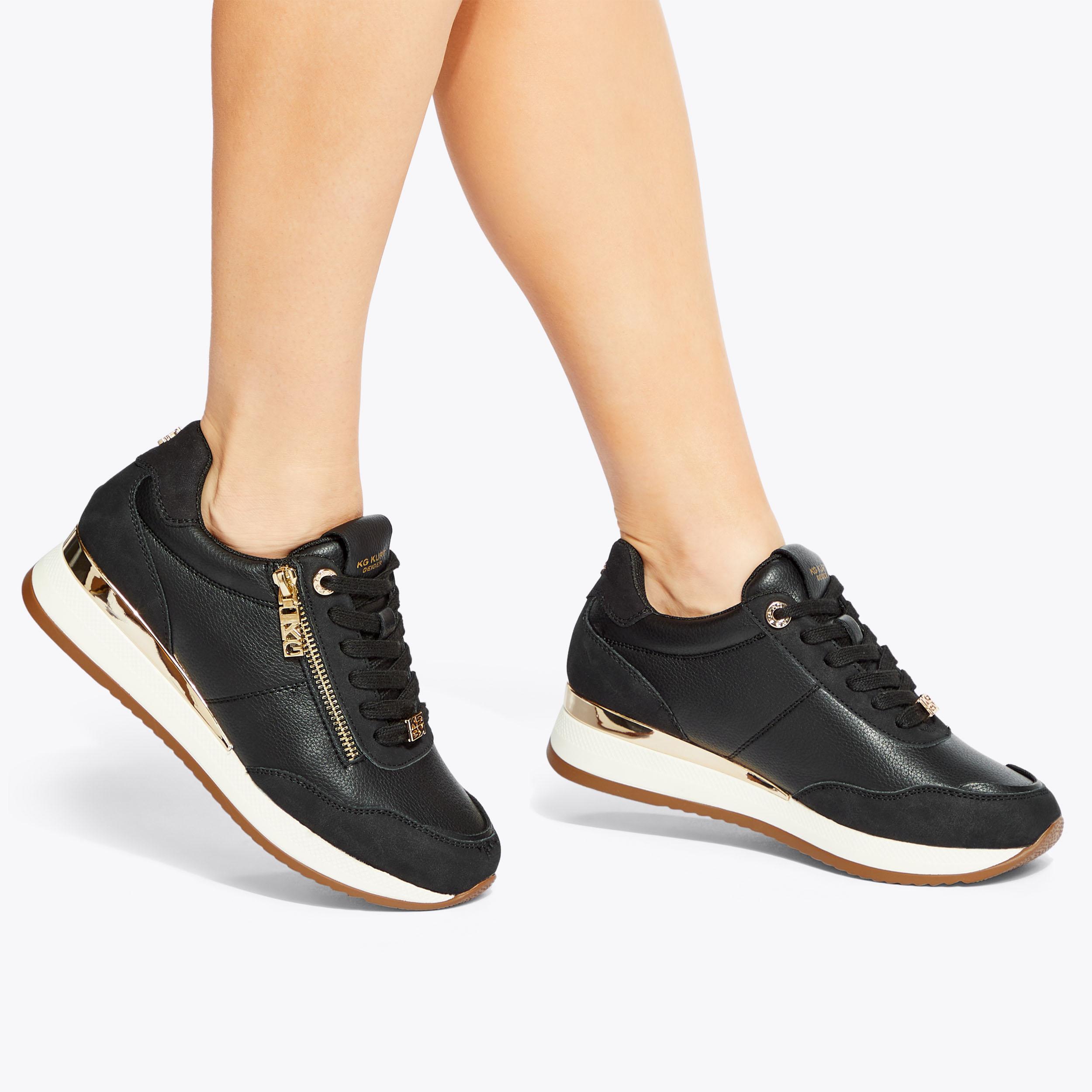 LINA Black lace up trainers by KG KURT GEIGER