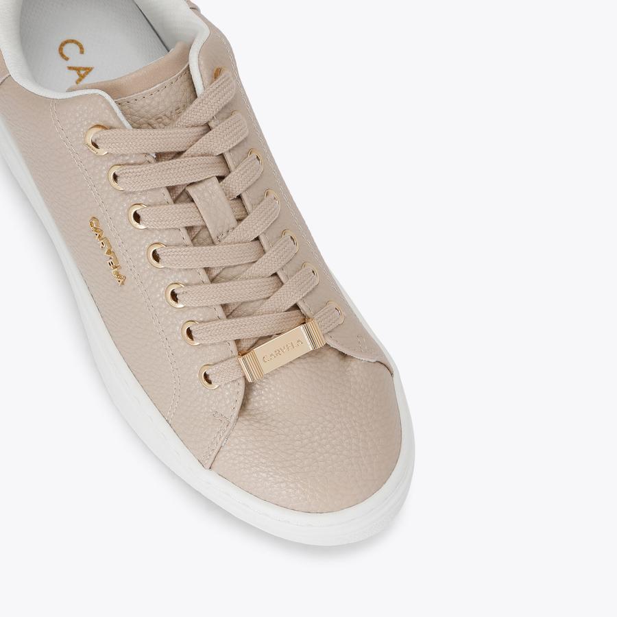 靴 SHEER NY TAFFETA SKIN COVERED TRAINER DREAM 2 Taupe Textured Trainer by CARVELA