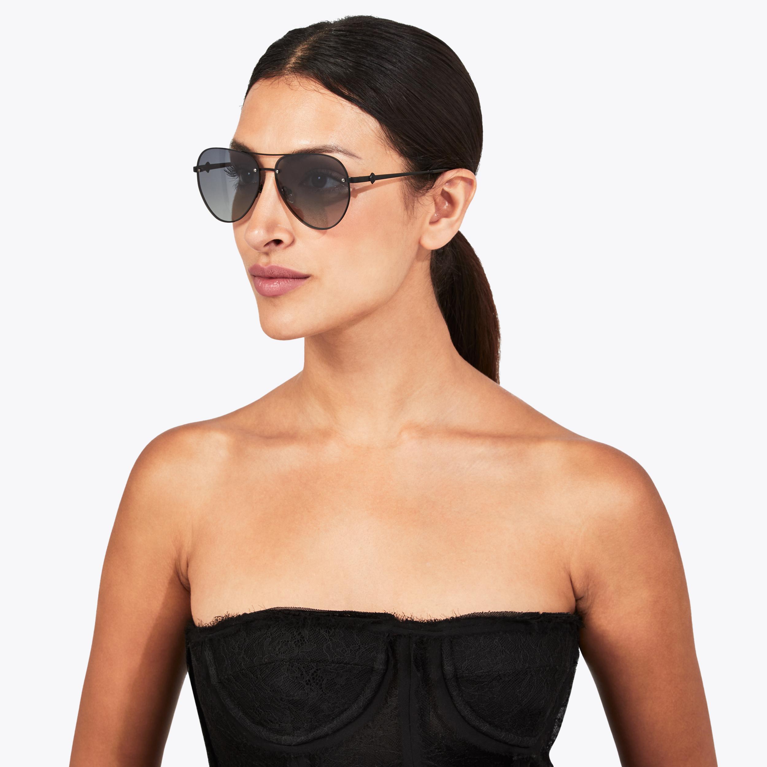 SHOREDITCH AVIATOR FL Black Drench Sunglasses by KURT GEIGER LONDON