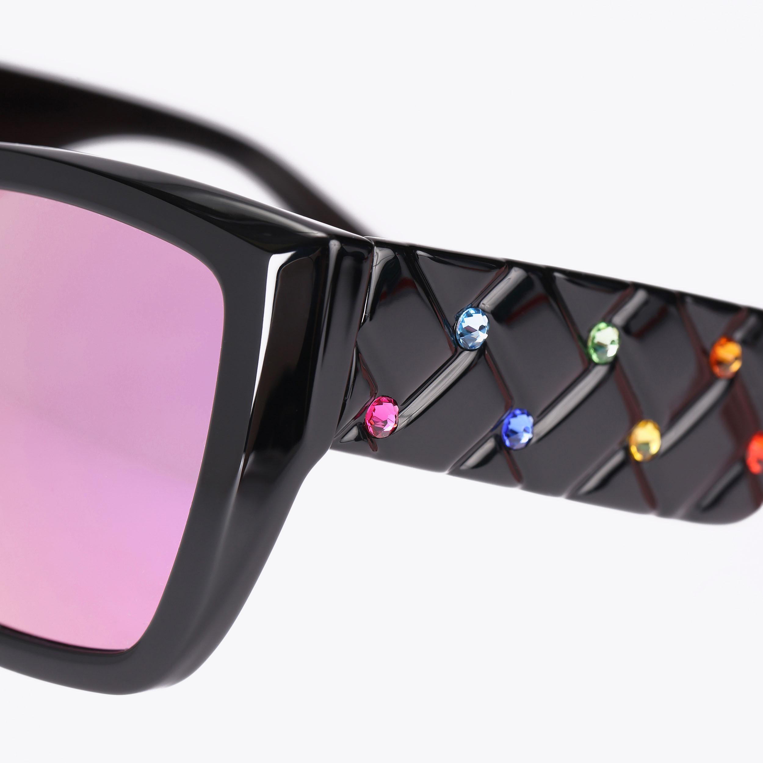 KENSINGTON RECTANGLE C Black Rectangle Sunglasses by KURT GEIGER LONDON