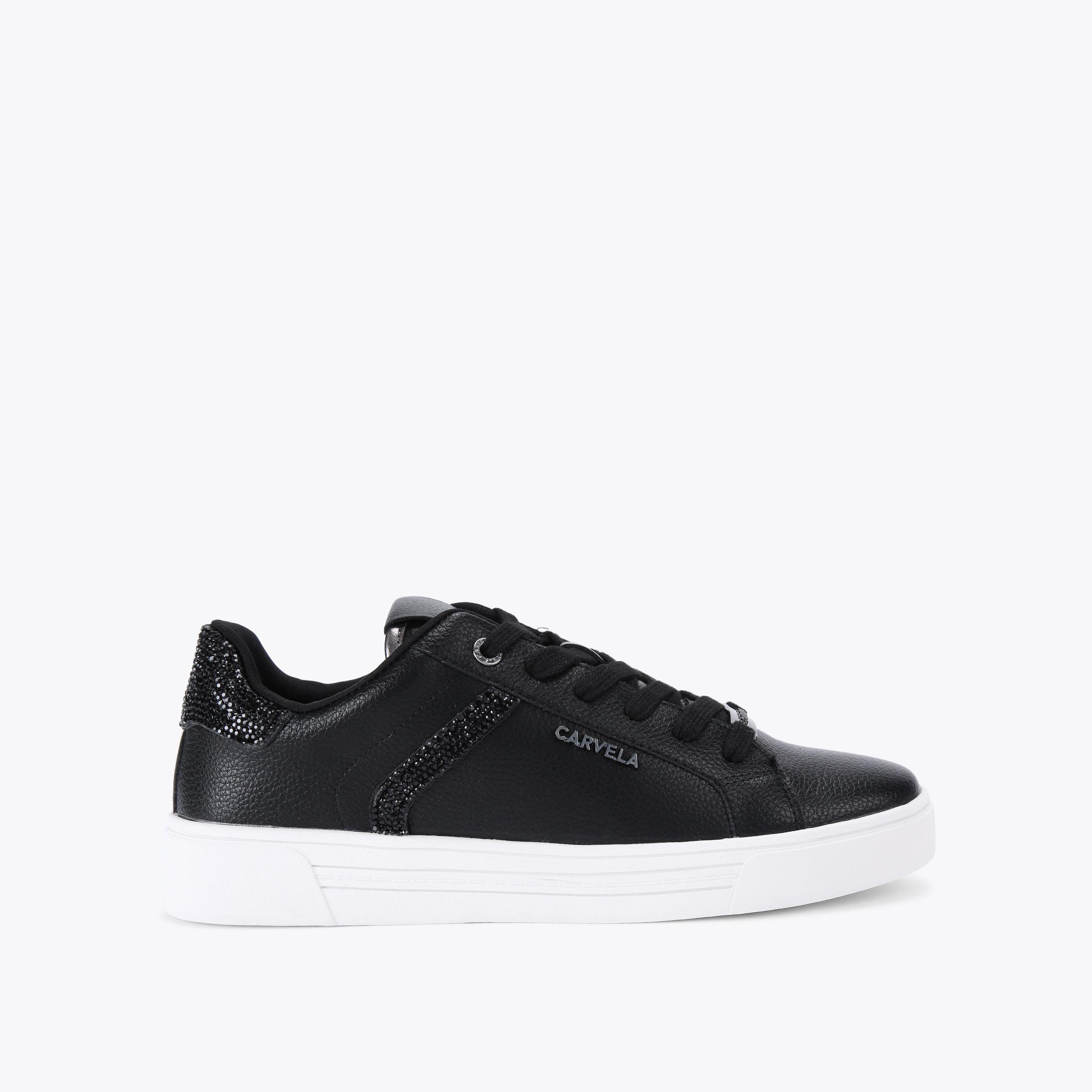DAZE JEWEL Black Crystal Trainers by CARVELA