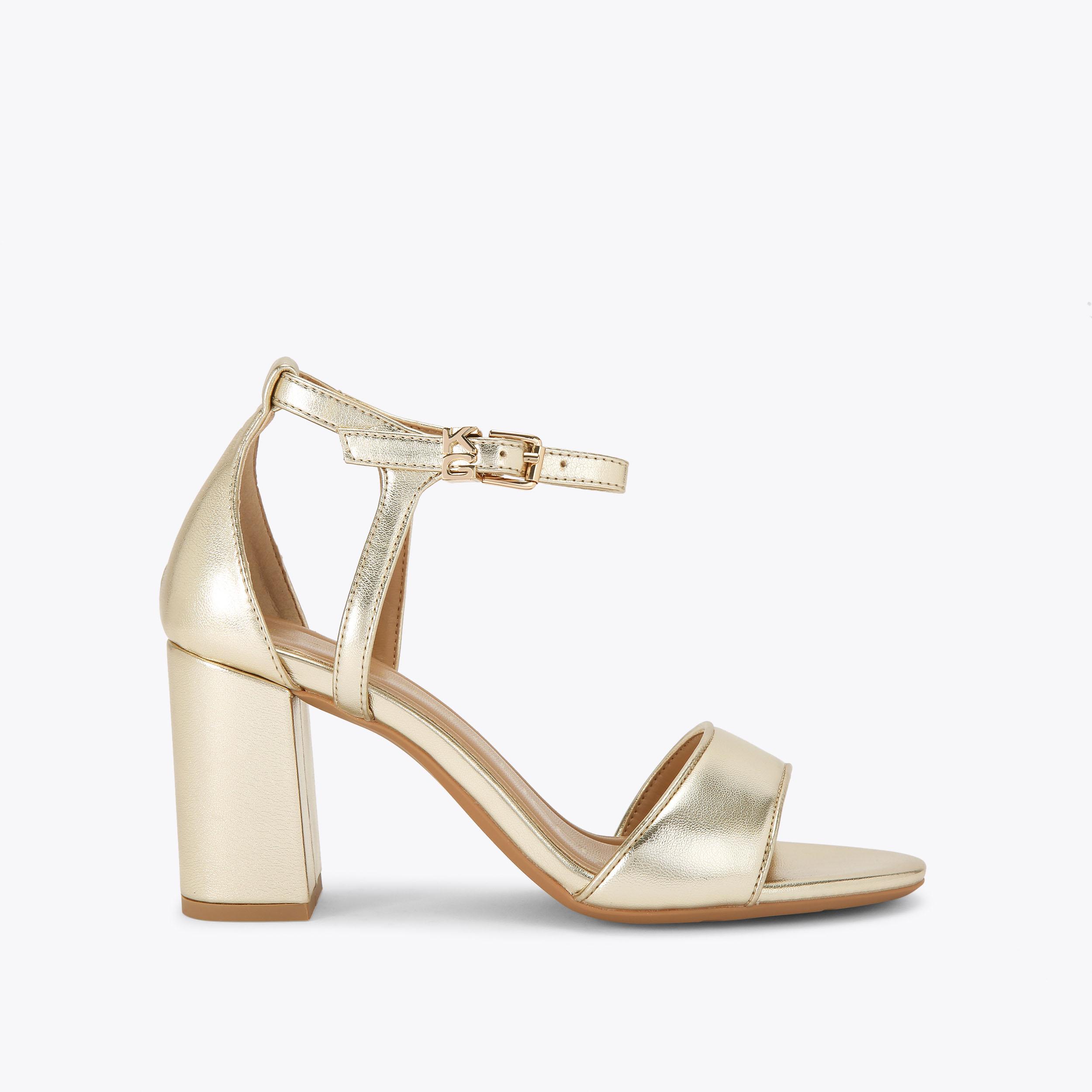 Kurt geiger gold shop block heel sandals