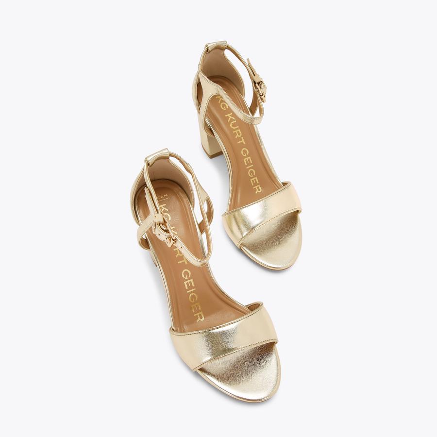 anju FARYN 2 Gold Block Heel Sandal by KG KURT GEIGER