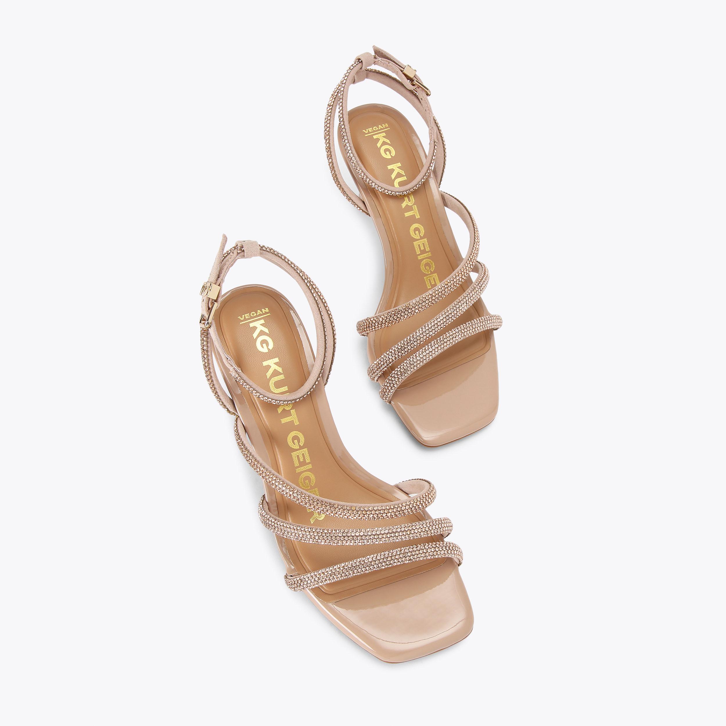 SAVANNA LOW Gold Embellished Heels by KG KURT GEIGER