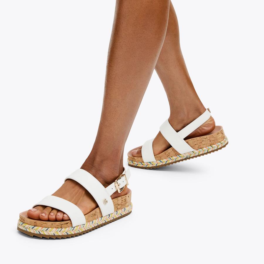 GALA FLATFORM Bone Leather Sandals by CARVELA