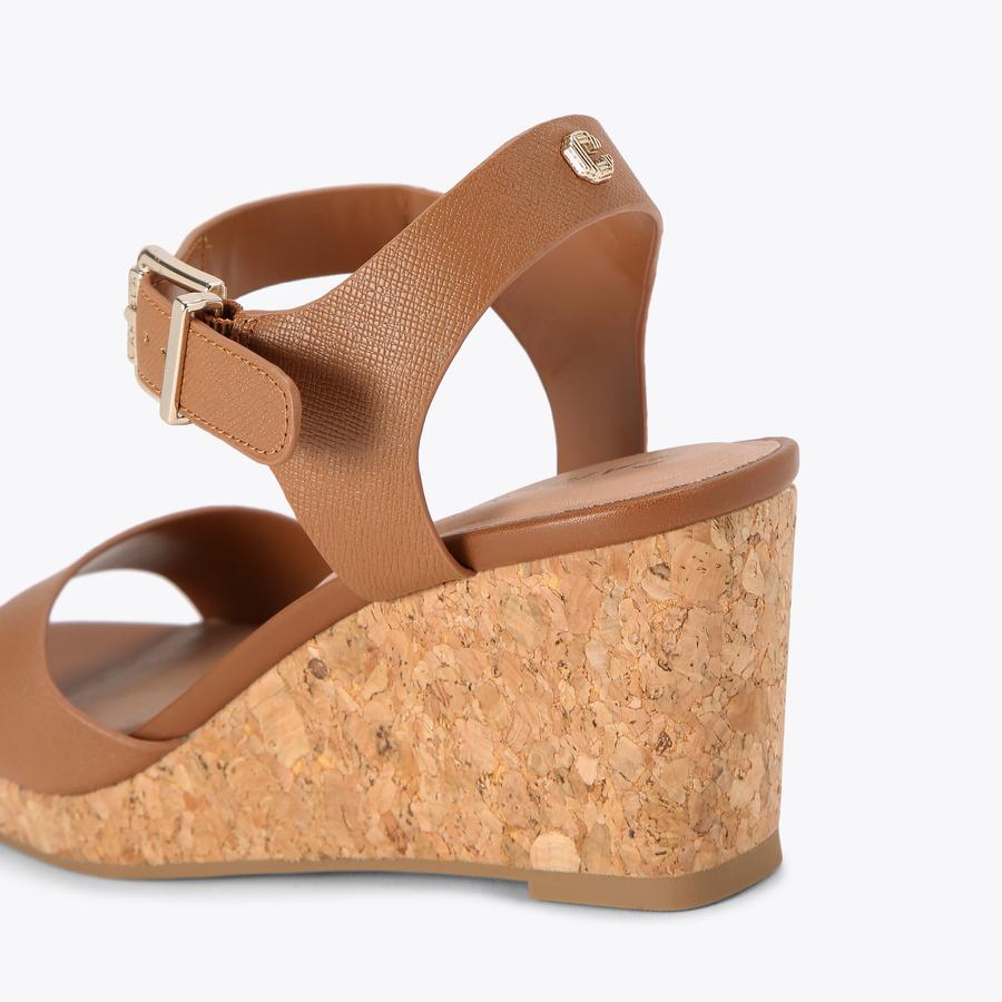 SADIE WEDGE Tan Wedge Heel by CARVELA