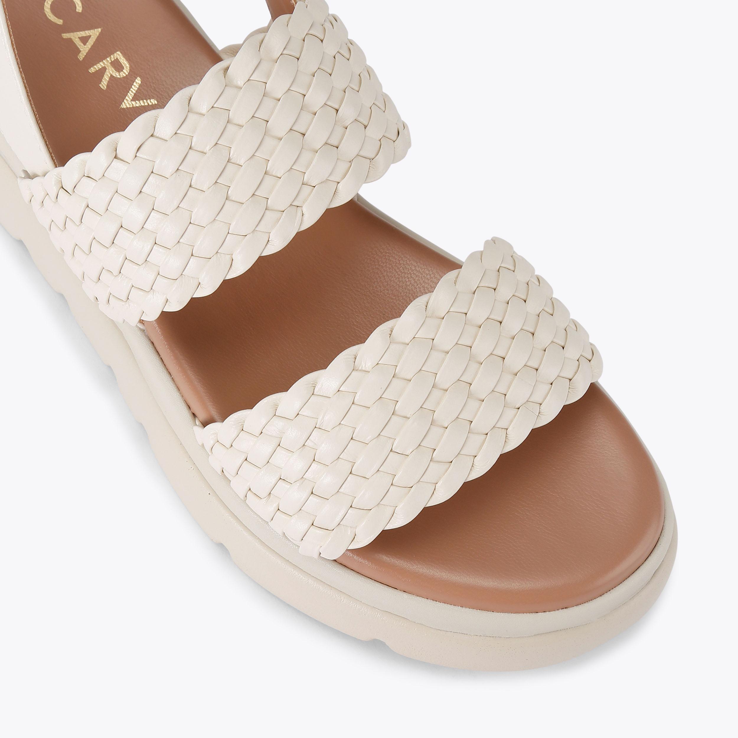 KRYPTON WEAVE Bone Woven Sandals by CARVELA COMFORT