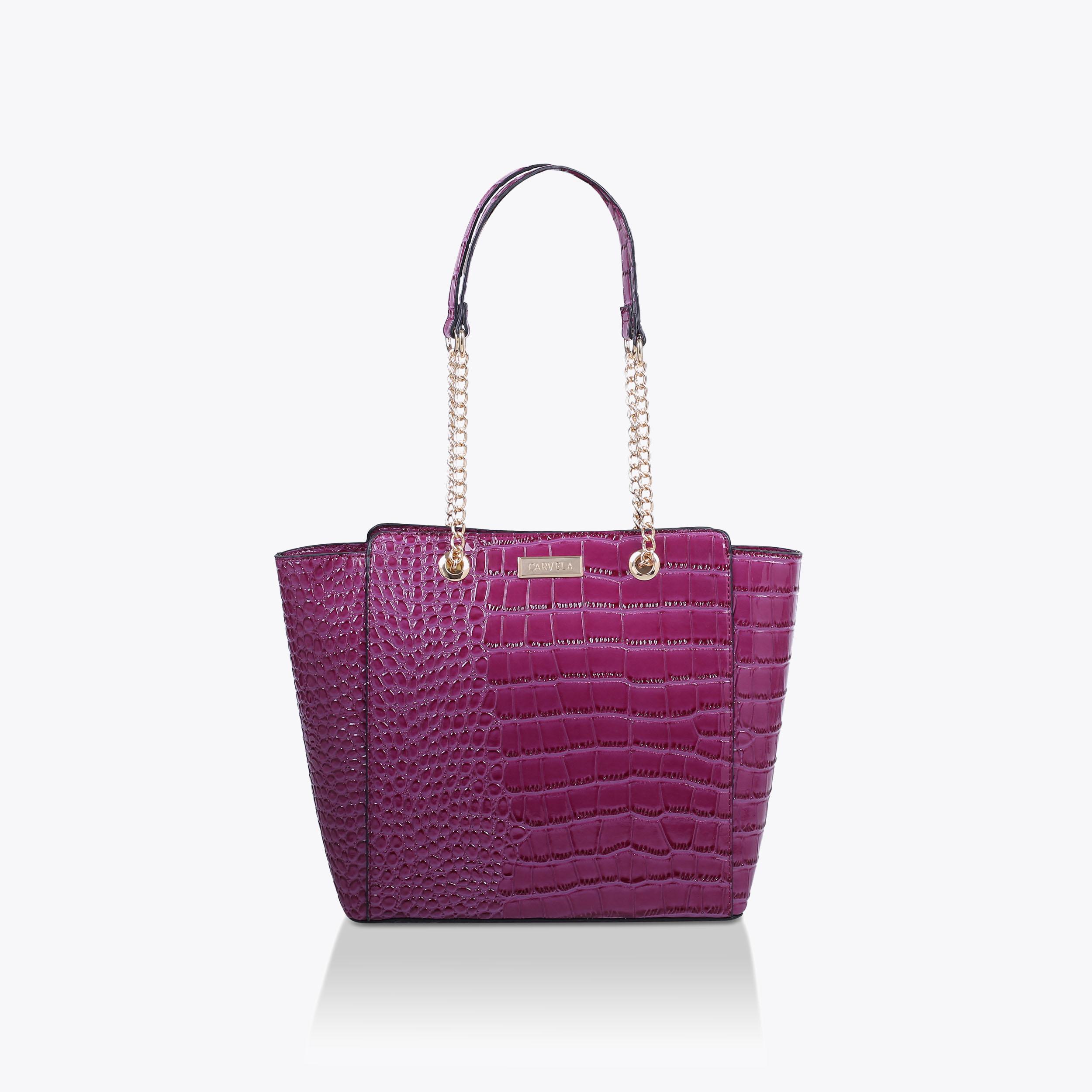 Carvela holly croc zip bag wine sale