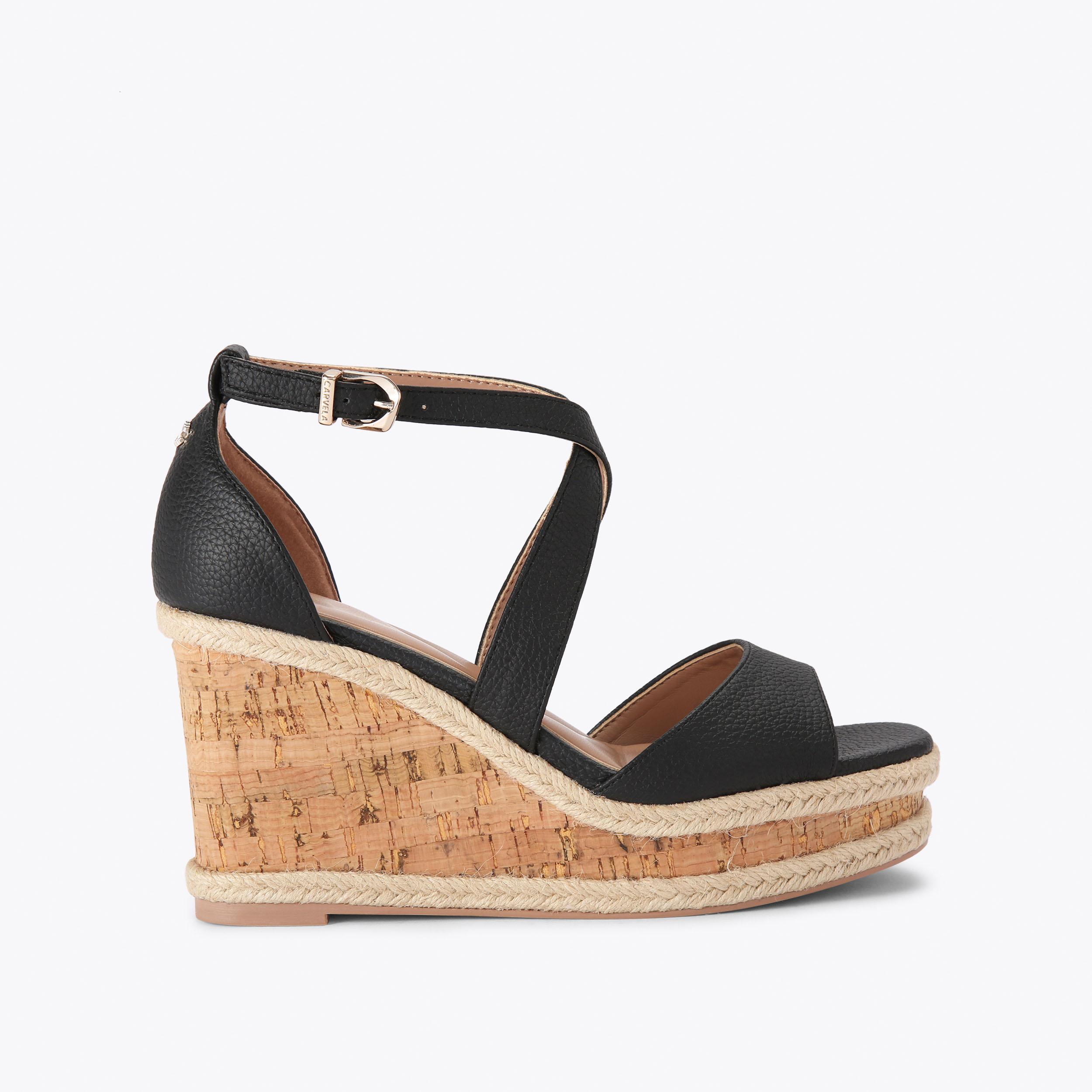 carvela black wedge sandals