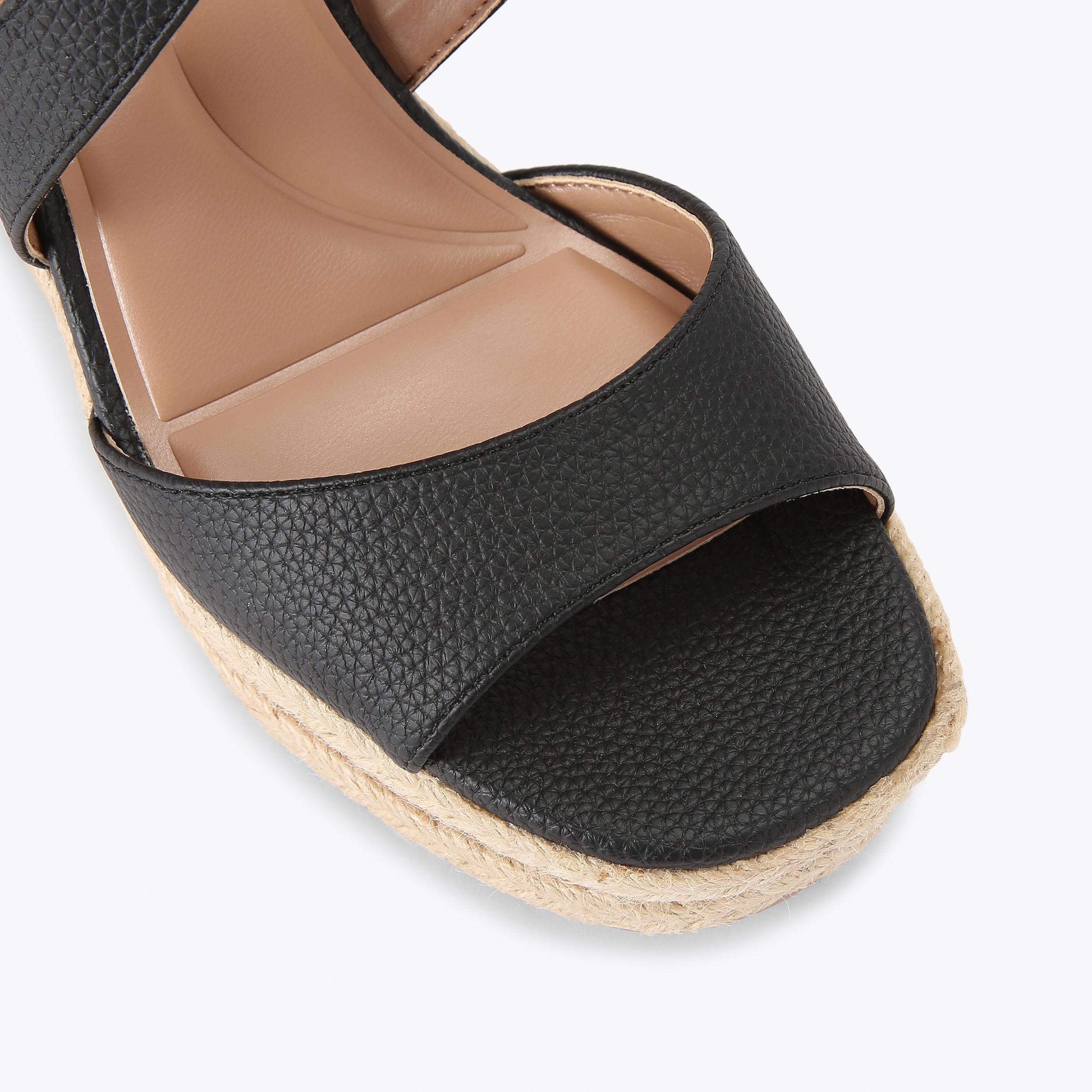 Carvela black wedge sandals hotsell