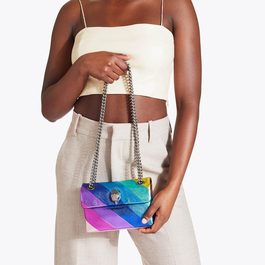 MINI KENSINGTON S BAG Rainbow Stripe Cross Body Bag by KURT GEIGER LONDON
