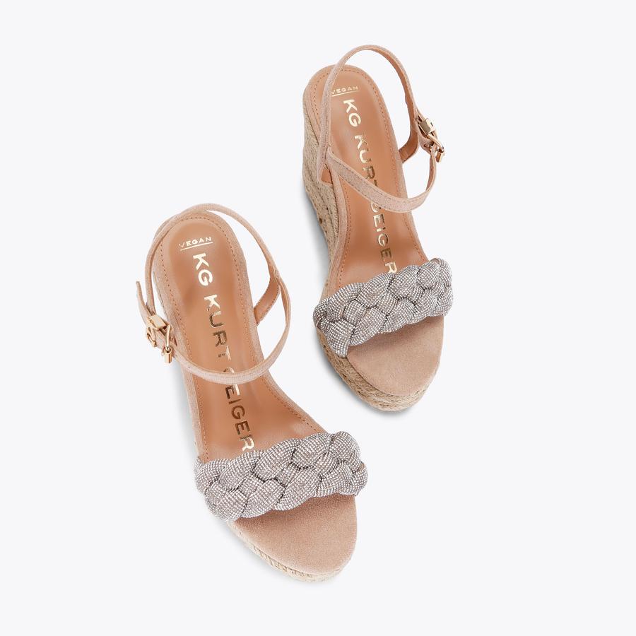 SADIE Blush Crystal Wedge Heel by KG KURT GEIGER