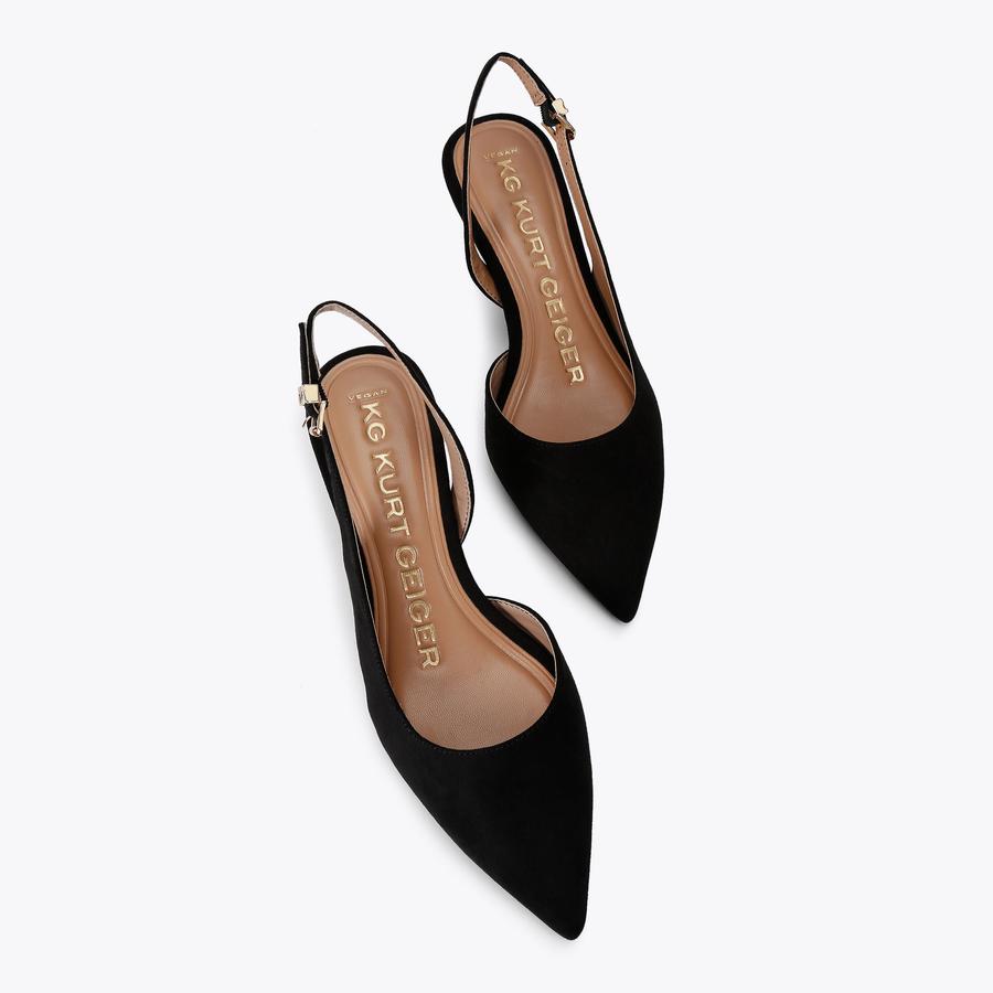 ARIA LOW Black Micosuede Heel by KG KURT GEIGER
