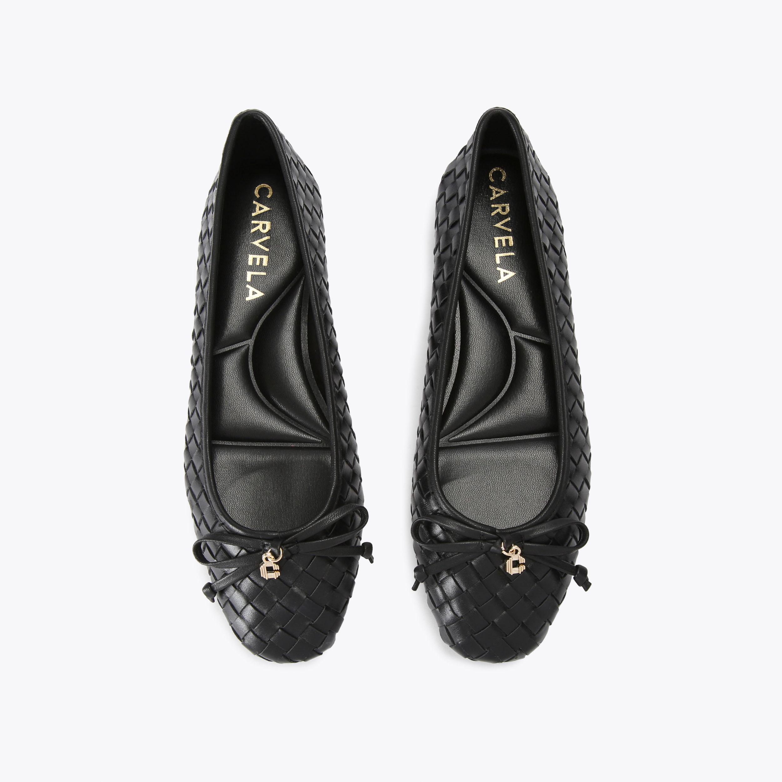 LUGGAGE Black Woven Ballet Flat by CARVELA COMFORT