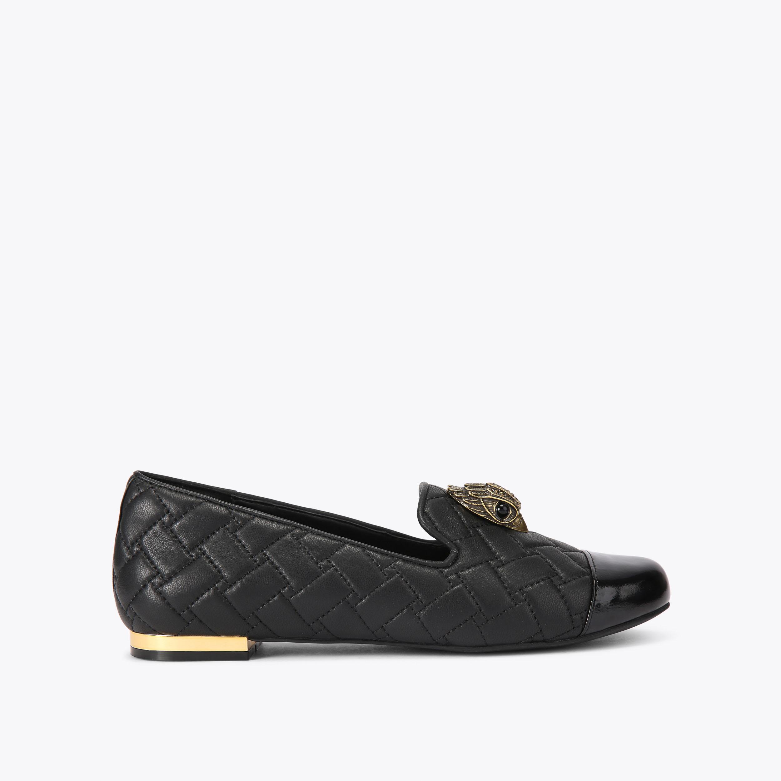 BALLERINA LOAFER Black Quilted Slip On Ballerina by KURT GEIGER LONDON
