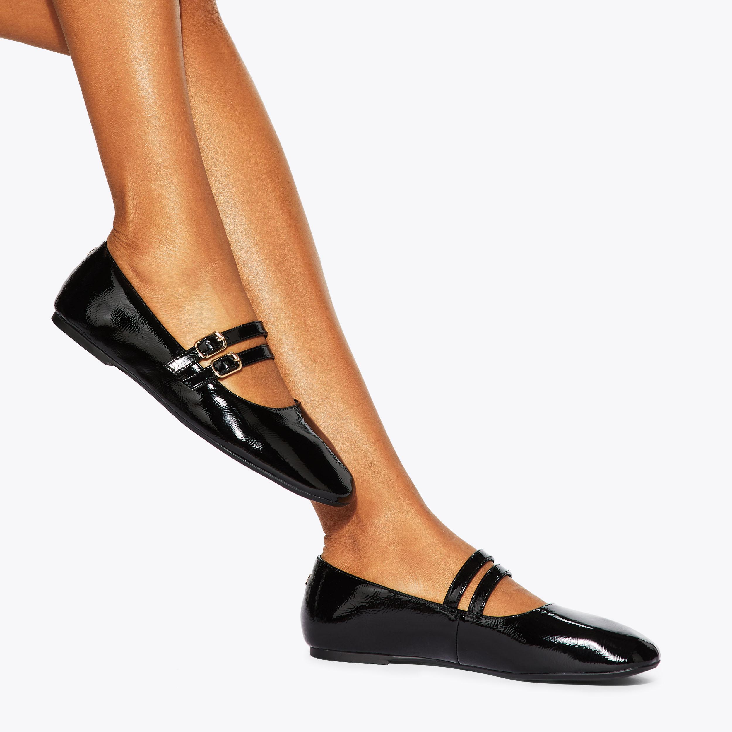 MAGIC Shiny Black Ballet Flats by KG KURT GEIGER