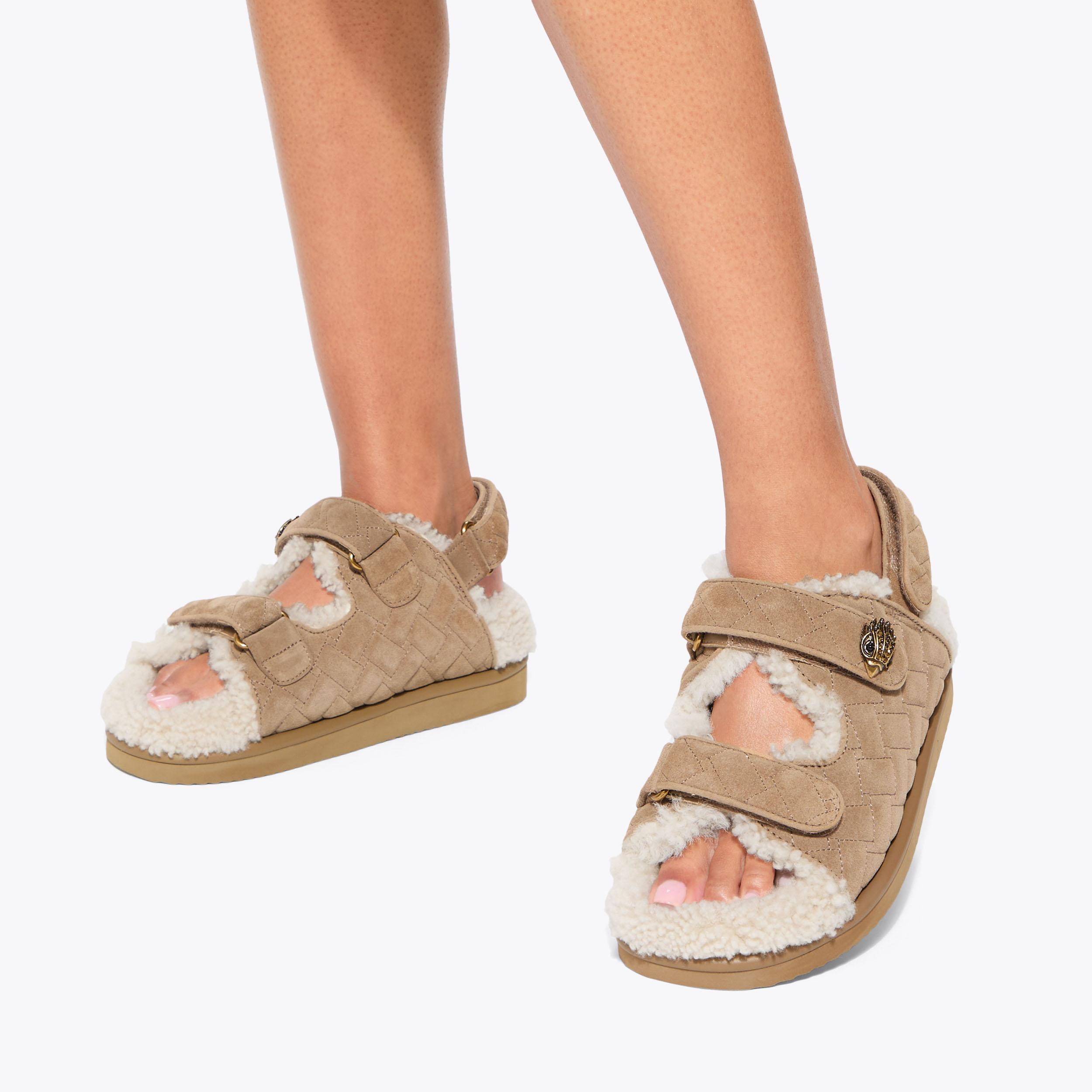 CDL Teddy Sandals Sサイズ OMI ORSON TEDDY Beige Suede Sandal by KURT GEIGER LONDON