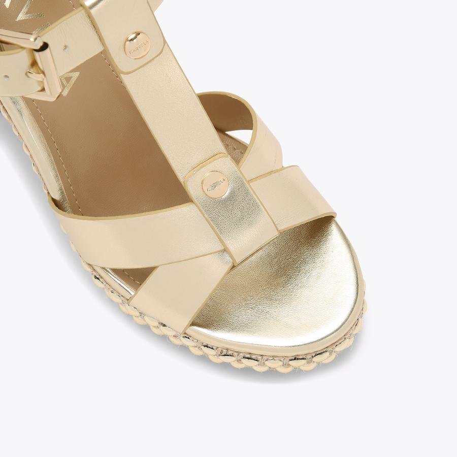 SUPER STUD Gold Wedge Heel by CARVELA