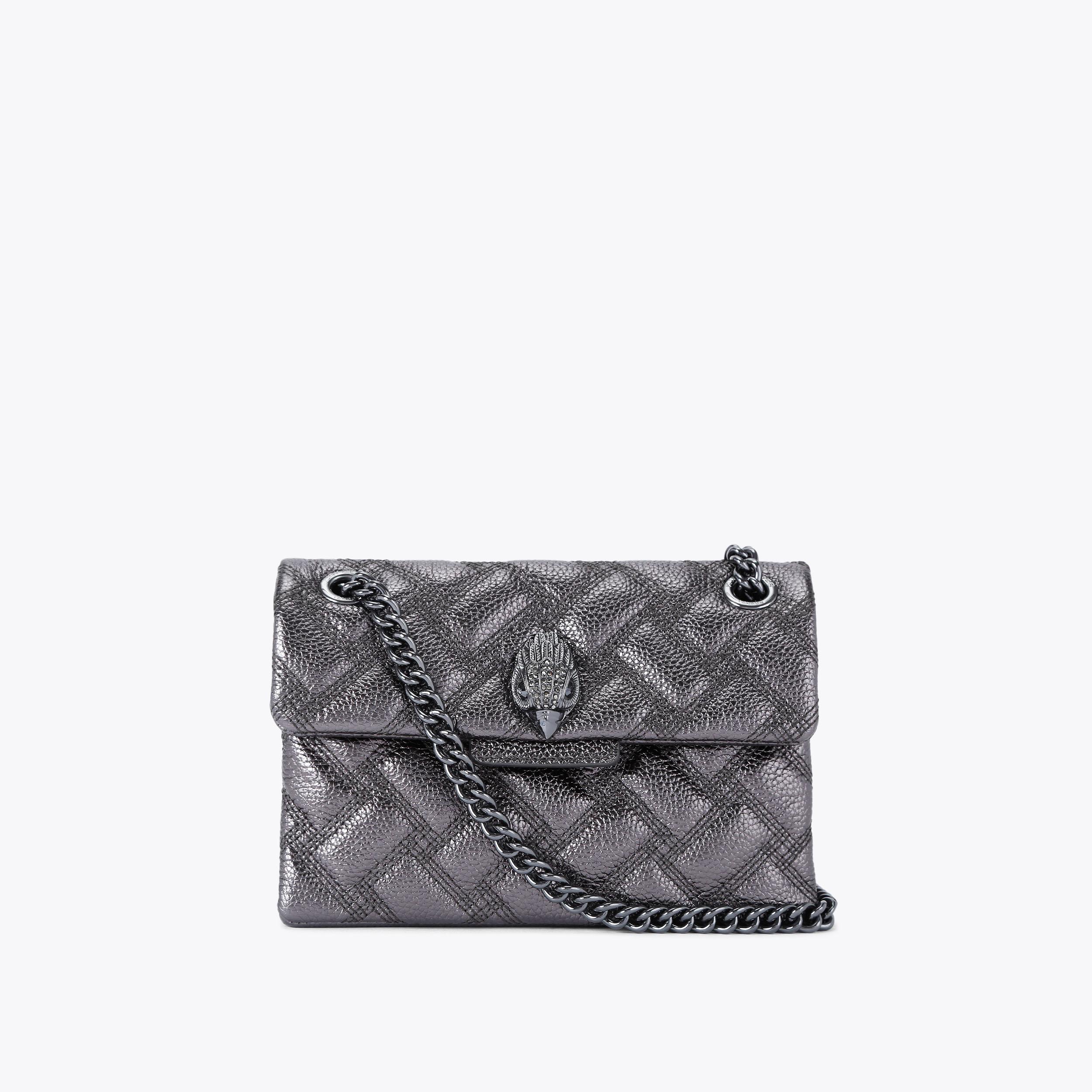 MINI KENSINGTON DRENCH Metallic Gunmetal Cross Body Bag by KURT GEIGER ...