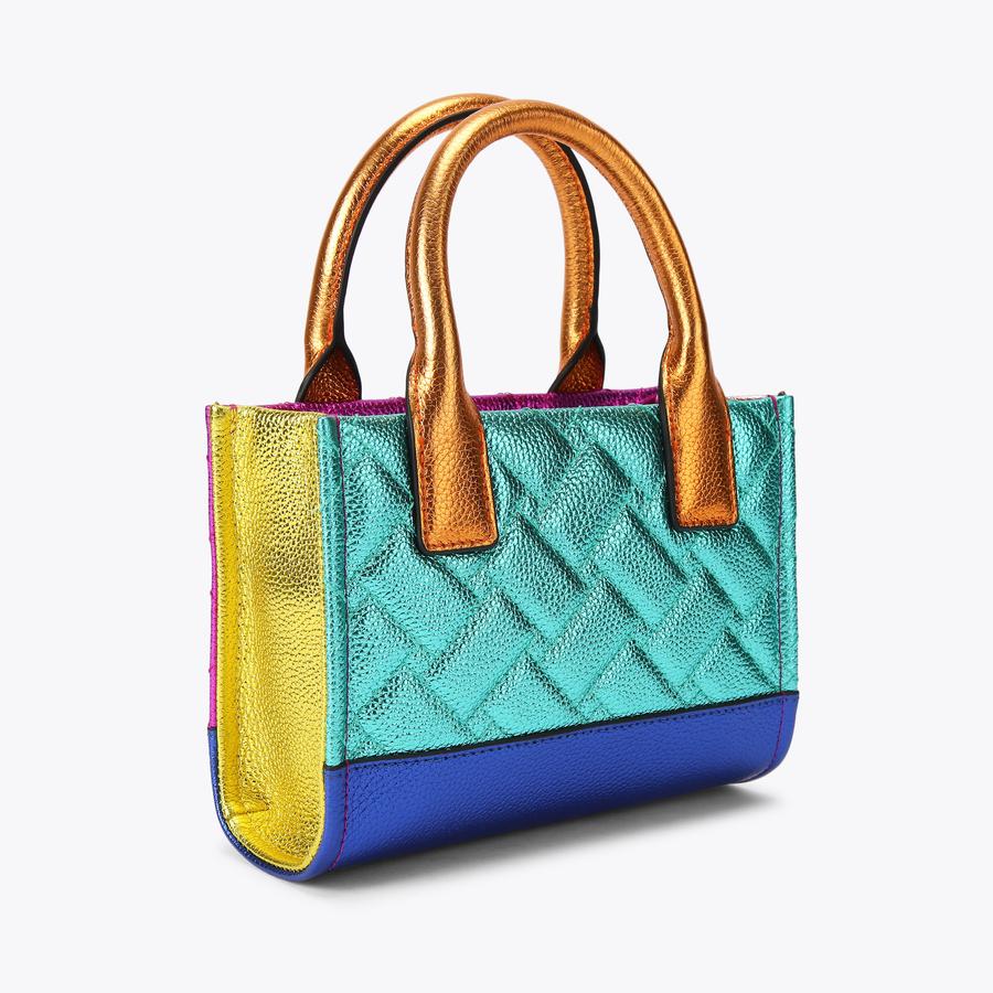 XS KENSINGTON SQ TOTE Rainbow Micro Tote Bag by KURT GEIGER XS KENSINGTON SQ TOTE Rainbow Micro Tote Bag by KURT GEIGER