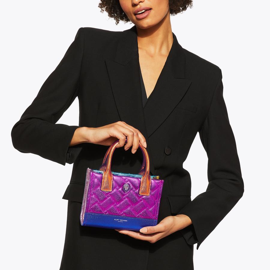 XS KENSINGTON SQ TOTE Rainbow Micro Tote Bag by KURT GEIGER XS KENSINGTON SQ TOTE Rainbow Micro Tote Bag by KURT GEIGER