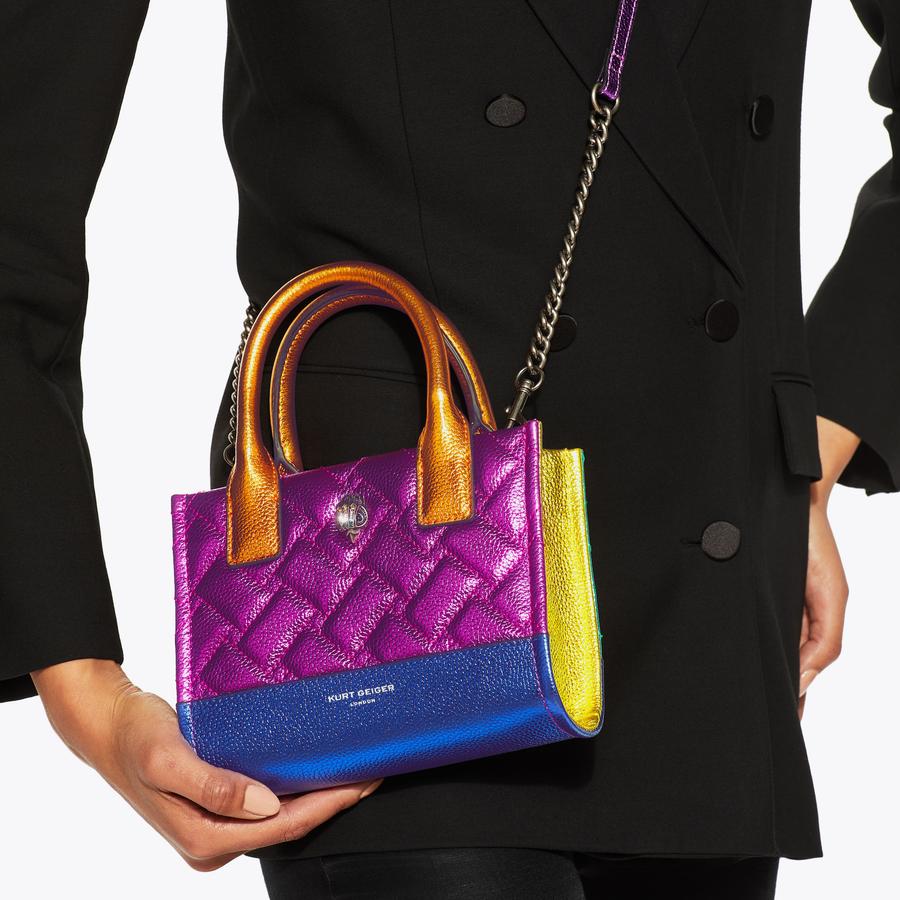 XS KENSINGTON SQ TOTE Rainbow Micro Tote Bag by KURT GEIGER XS KENSINGTON SQ TOTE Rainbow Micro Tote Bag by KURT GEIGER