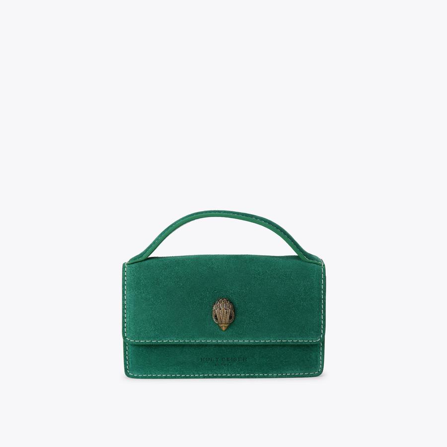 ハンドバッグ BOND XS HANDBAG XS BOND TOP HANDLE BAG Green Suede Cross Body Bag by KURT