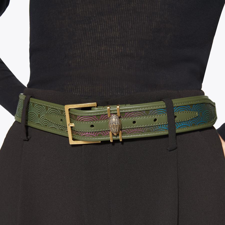 SOUTHBANK 40 BELT Khaki Canvas Belt by KURT GEIGER LONDON display picture 2