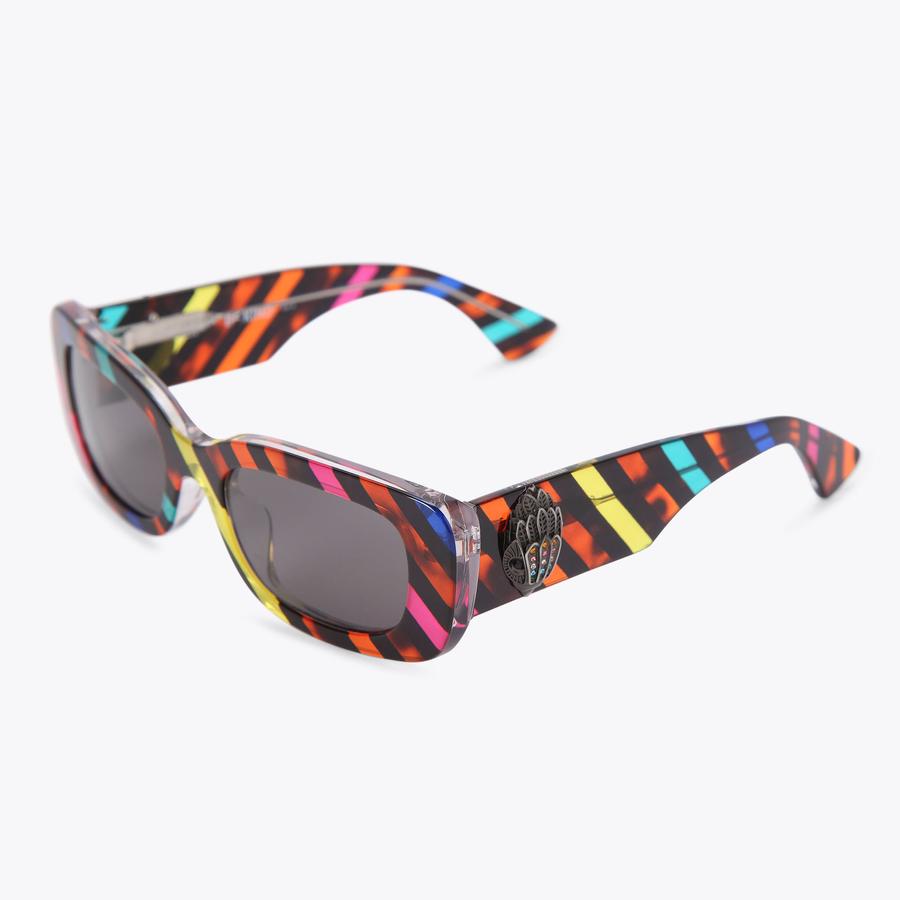SHOREDITCH SM RECTANGLE Rainbow Striped Sunglasses by KURT