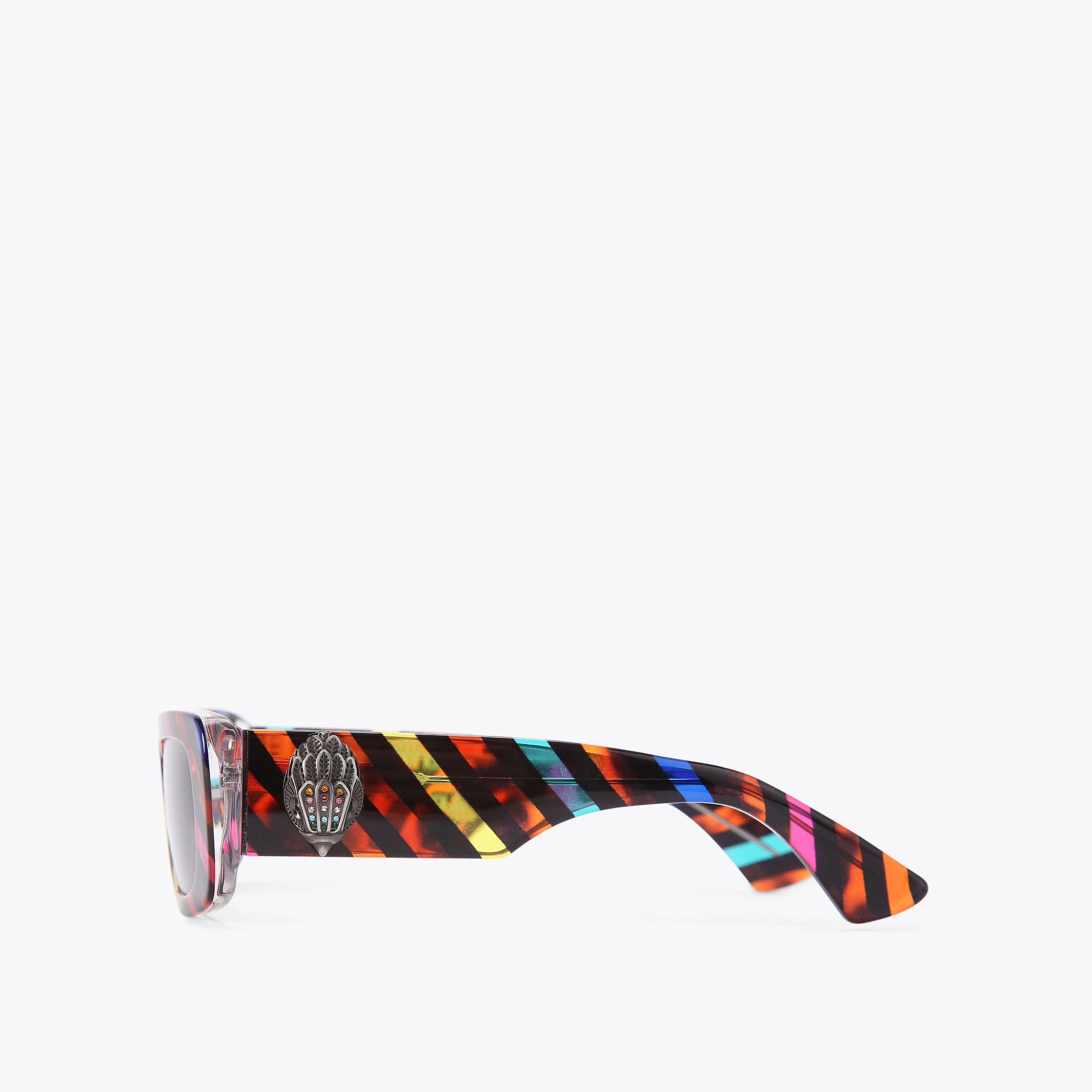 SHOREDITCH SM RECTANGLE Rainbow Striped Sunglasses by KURT