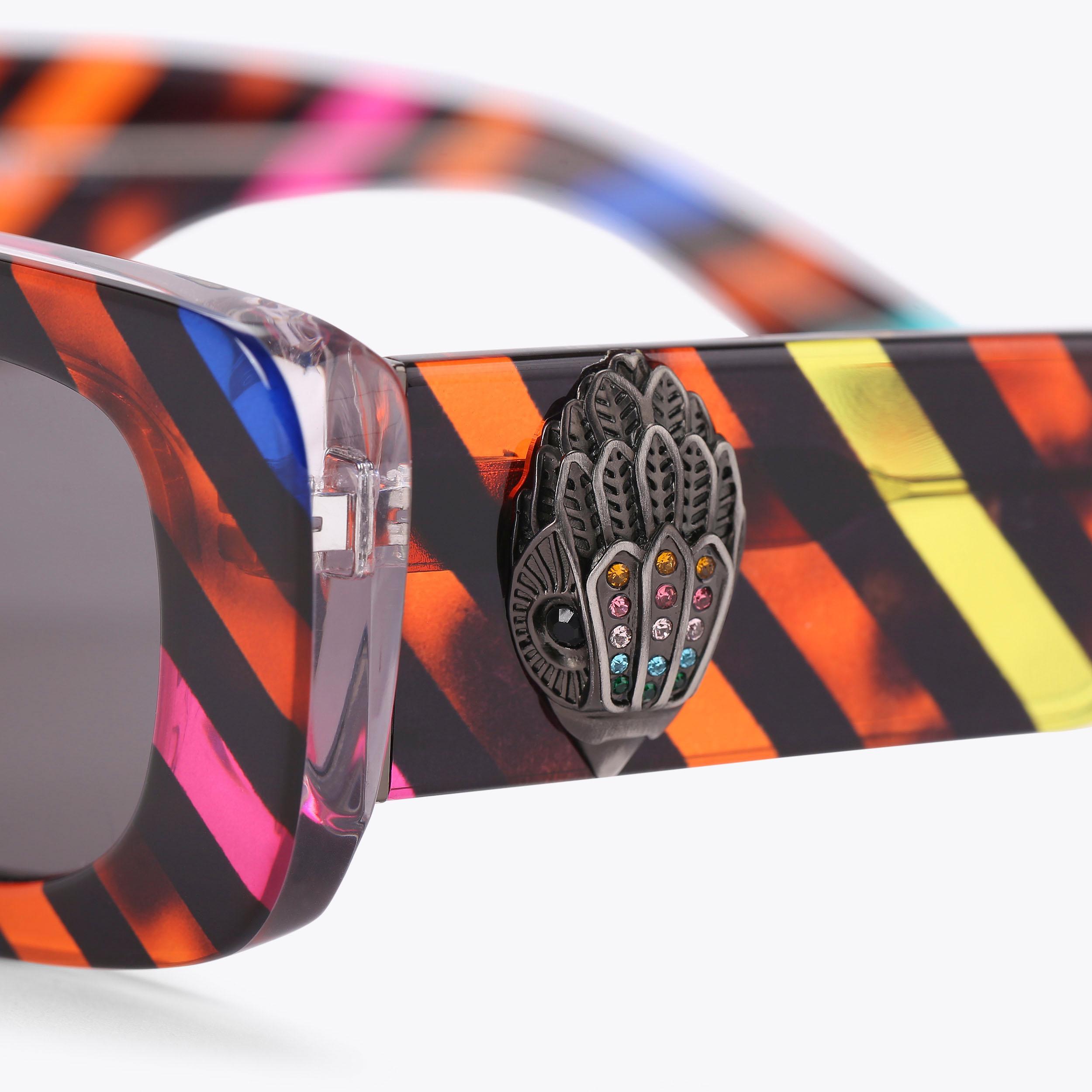SHOREDITCH SM RECTANGLE Rainbow Striped Sunglasses by KURT