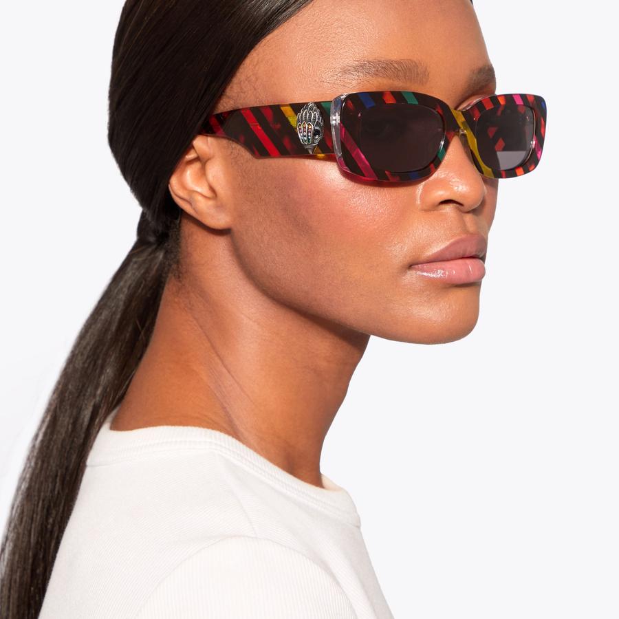 SHOREDITCH SM RECTANGLE Rainbow Striped Sunglasses by KURT