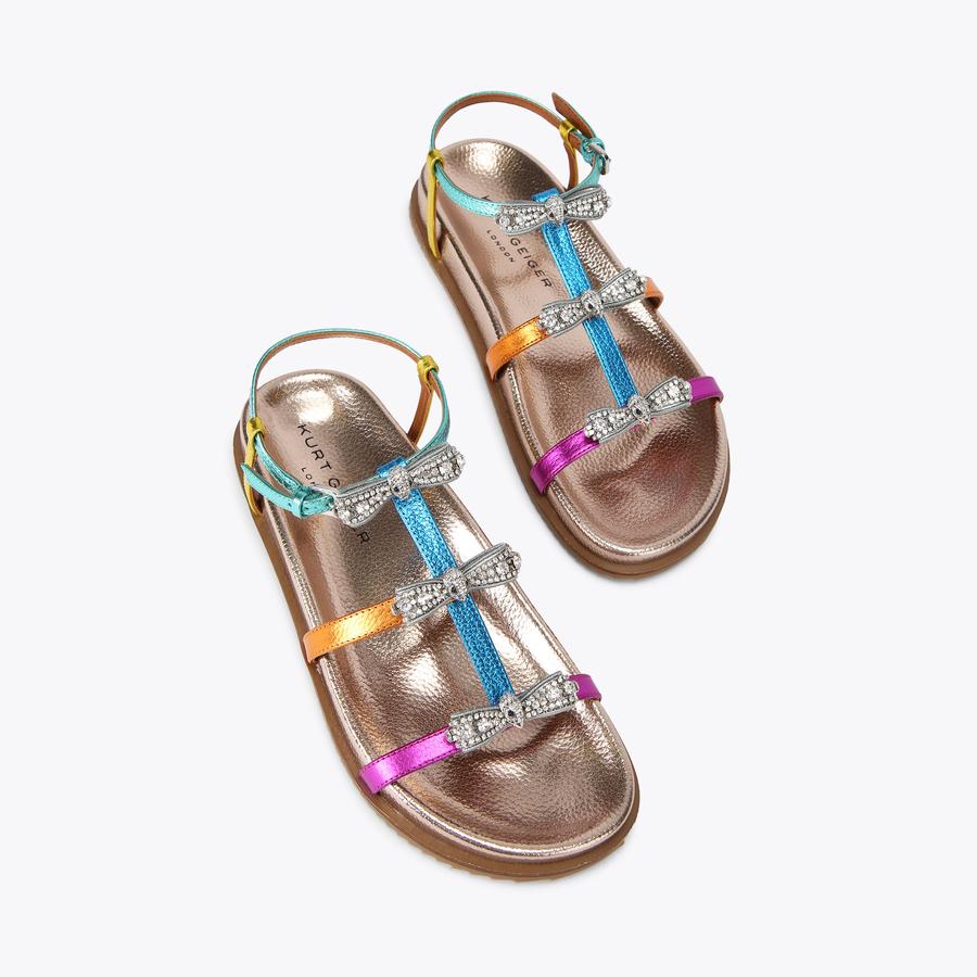 PIERRA MICRO BOW SANDAL Metallic Bow Sandal by KURT GEIGER LONDON