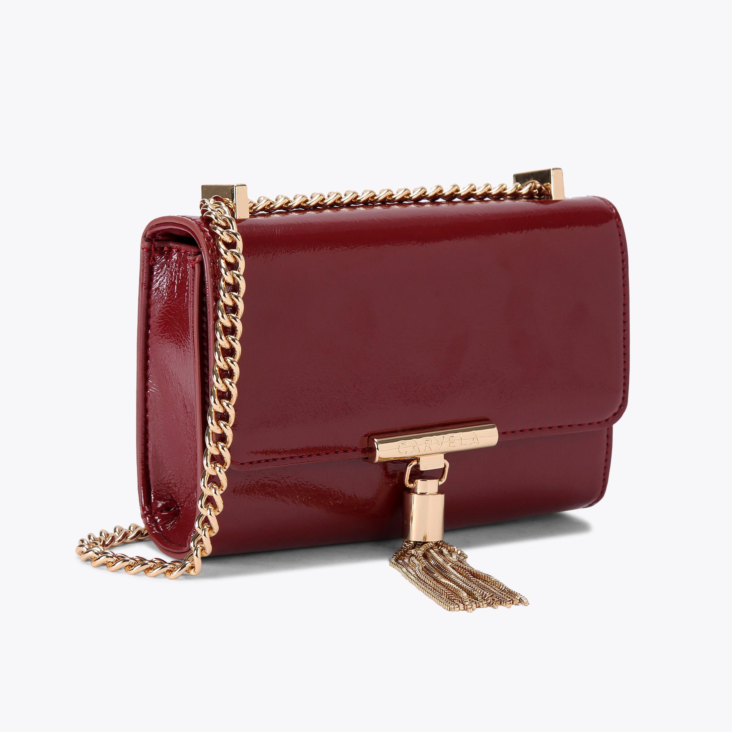 VICTORIA MINI TASSEL Red Tassel Cross Body Bag by CARVELA