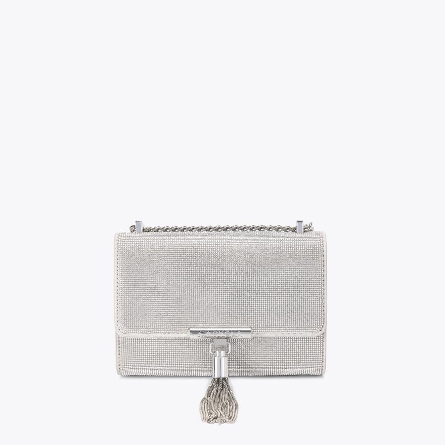VICTORIA MINI TASSEL Silver Tassel Cross Body Bag by CARVELA