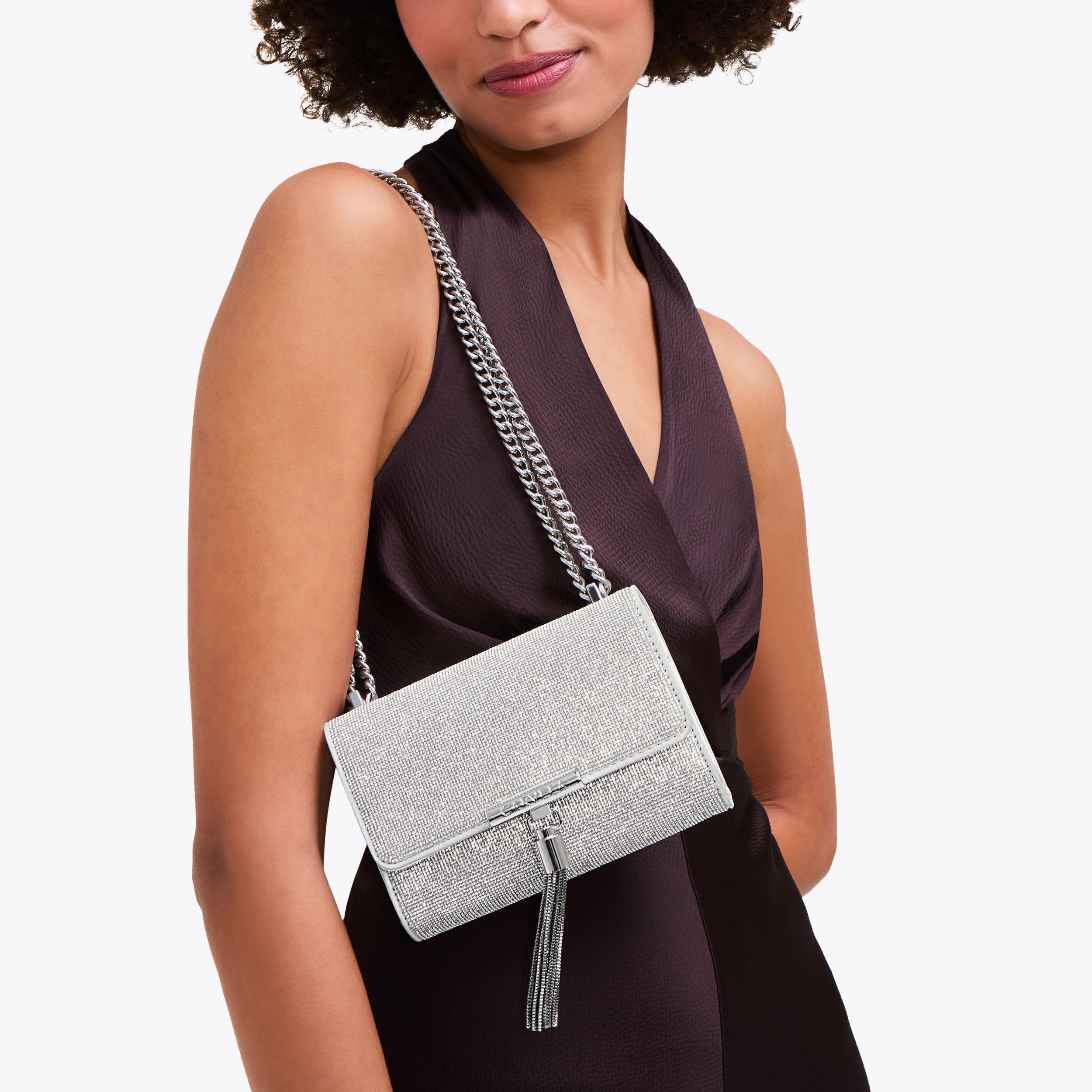 VICTORIA MINI TASSEL Silver Tassel Cross Body Bag by CARVELA