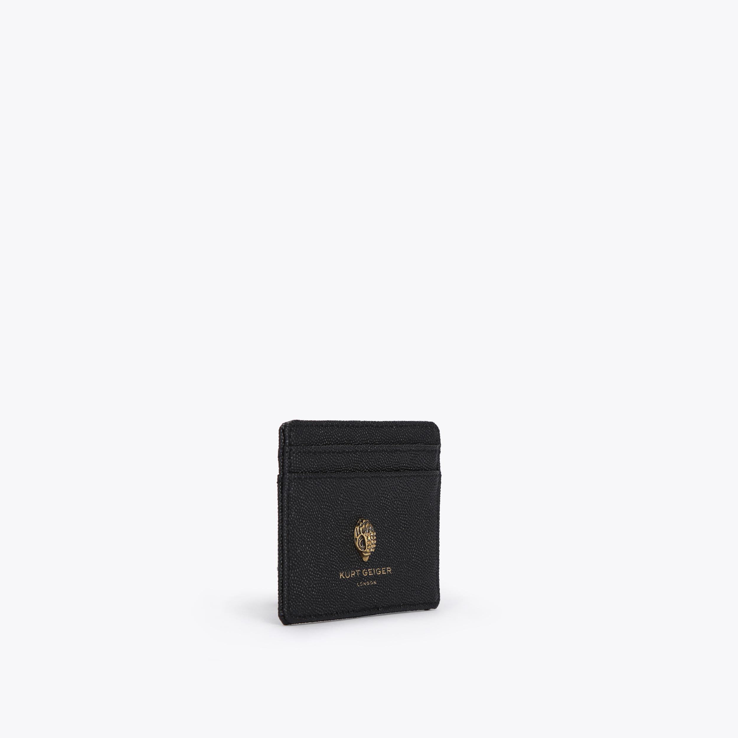 CARD HOLDER Black Textured Leather Card Holder by KURT GEIGER LONDON