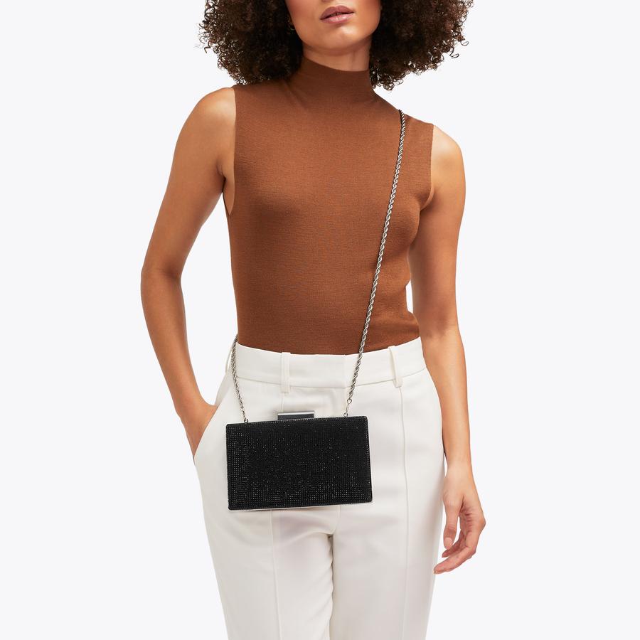 AINTREE CLUTCH Black Crystal Clutch Bag by CARVELA