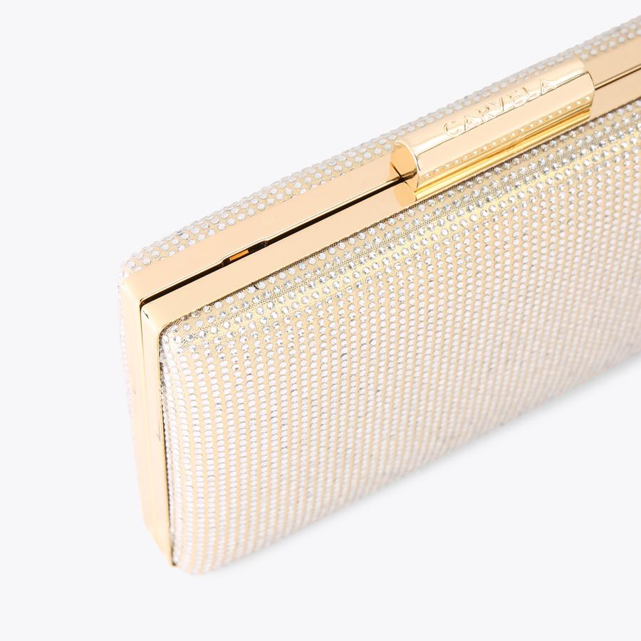 AINTREE CLUTCH Gold Crystal Clutch Bag by CARVELA